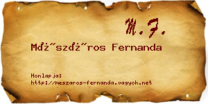 Mészáros Fernanda névjegykártya